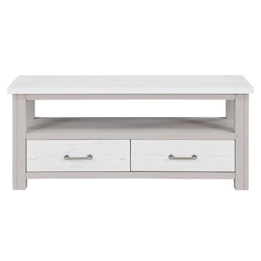 GreyStone Wooden TV Stand With 2 Drawers In Grey