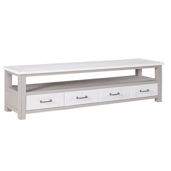 GreyStone Wooden Wide TV Stand With 4 Drawers In Grey
