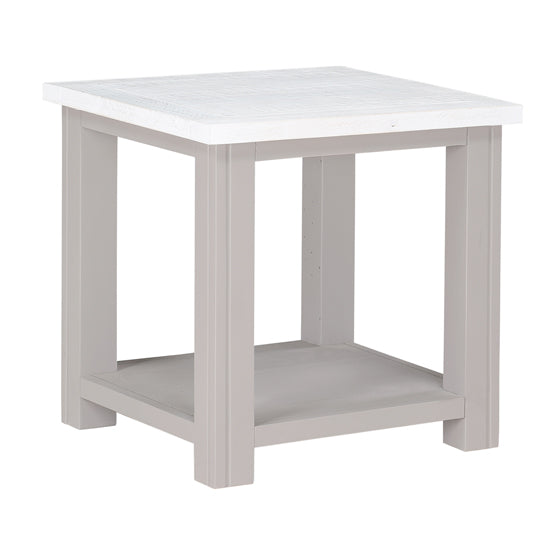 GreyStone Wooden Lamp Table Square In Grey