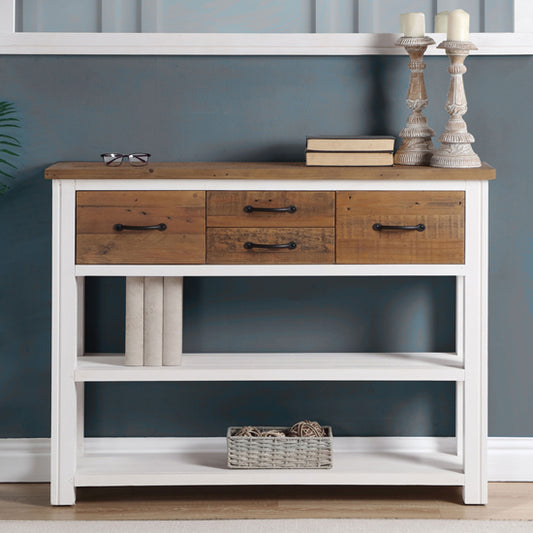 Splash Wooden Console Table With 4 Drawers In White