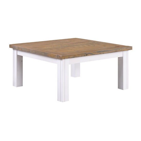 Splash Wooden Square Coffee Table In Oak And White