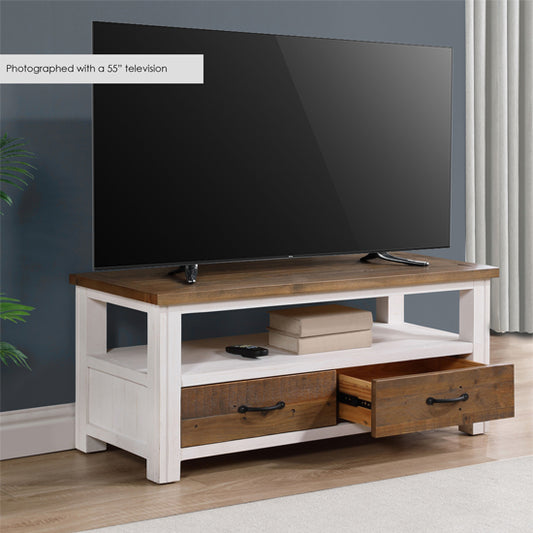 Splash Wooden TV Stand With 2 Drawers In Oak And White