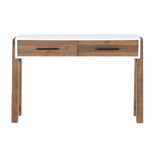 Trinity Wooden Console Table With 2 Drawers In White And Oak