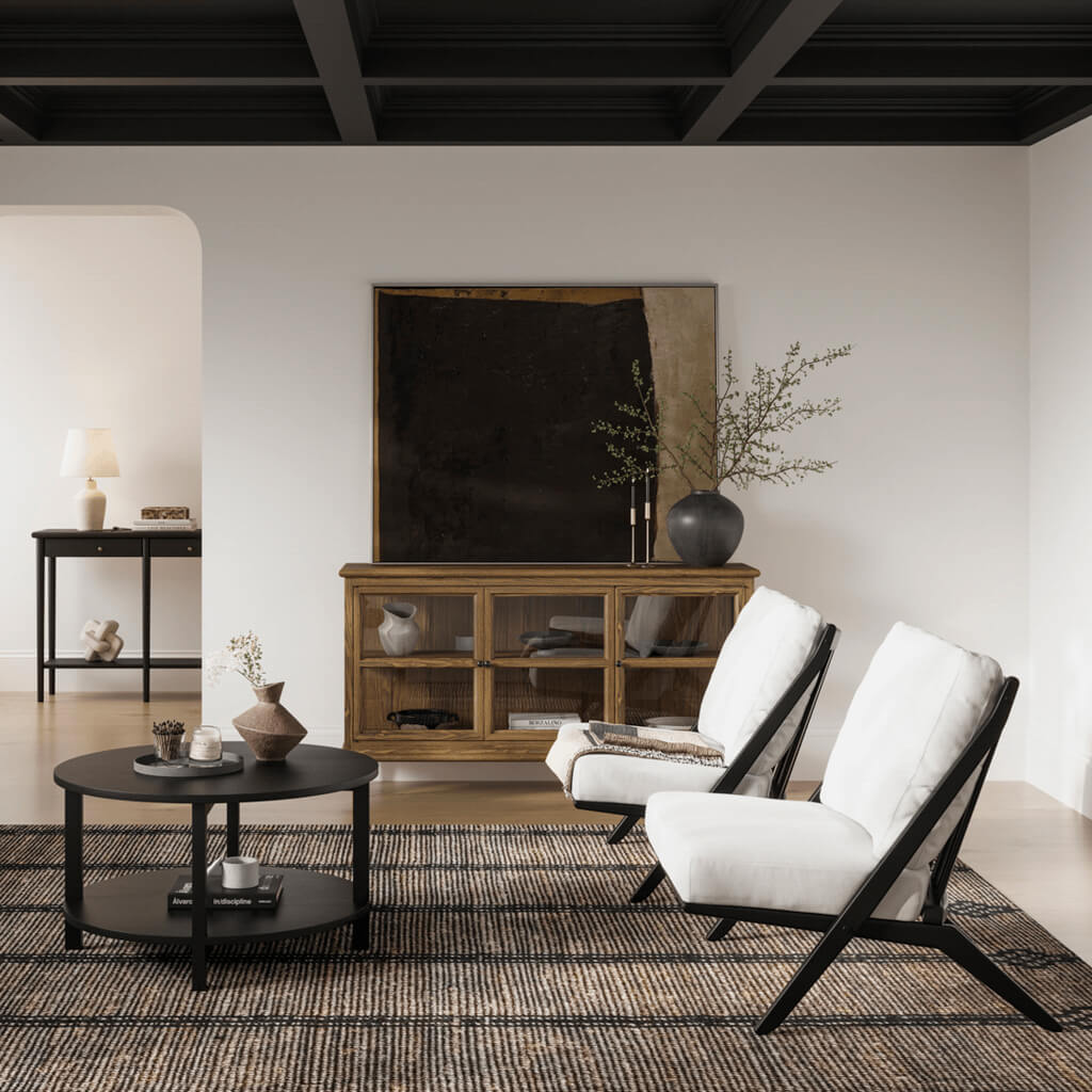 Westbrook Wooden Coffee Table Round In Black