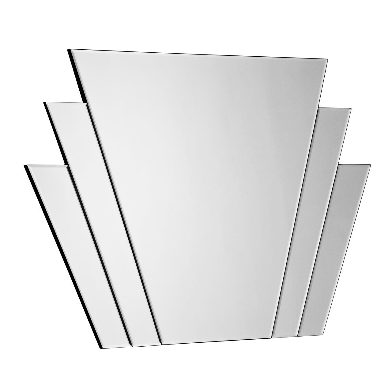 Actin Art Deco Fan Wall Bedroom Mirror In Silver