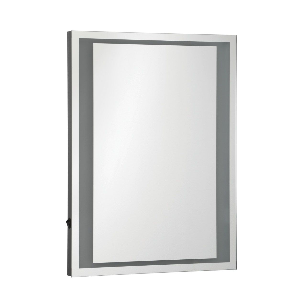 Oran Wall Bedroom Mirror In Silver Frame With LED Lights