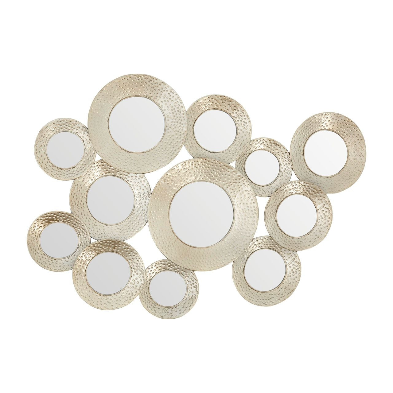 Marcia Hammered Wall Bedroom Mirror In Silver