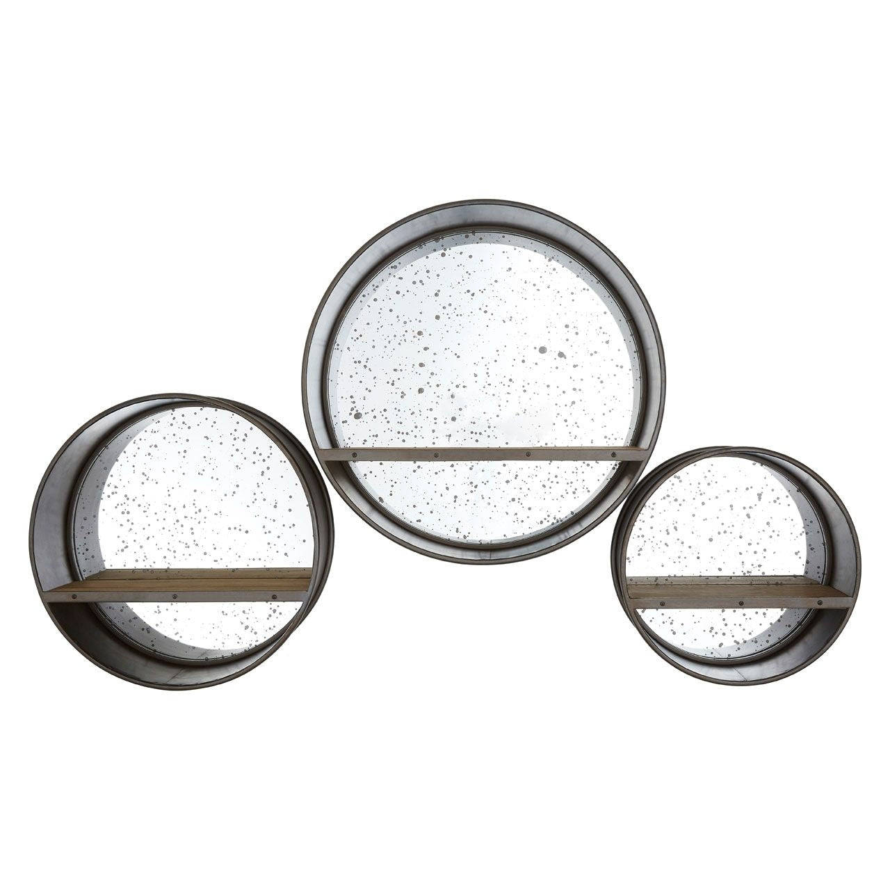 Trinity Set Of 3 Wall Bedroom Mirrors In Matte Silver Frame