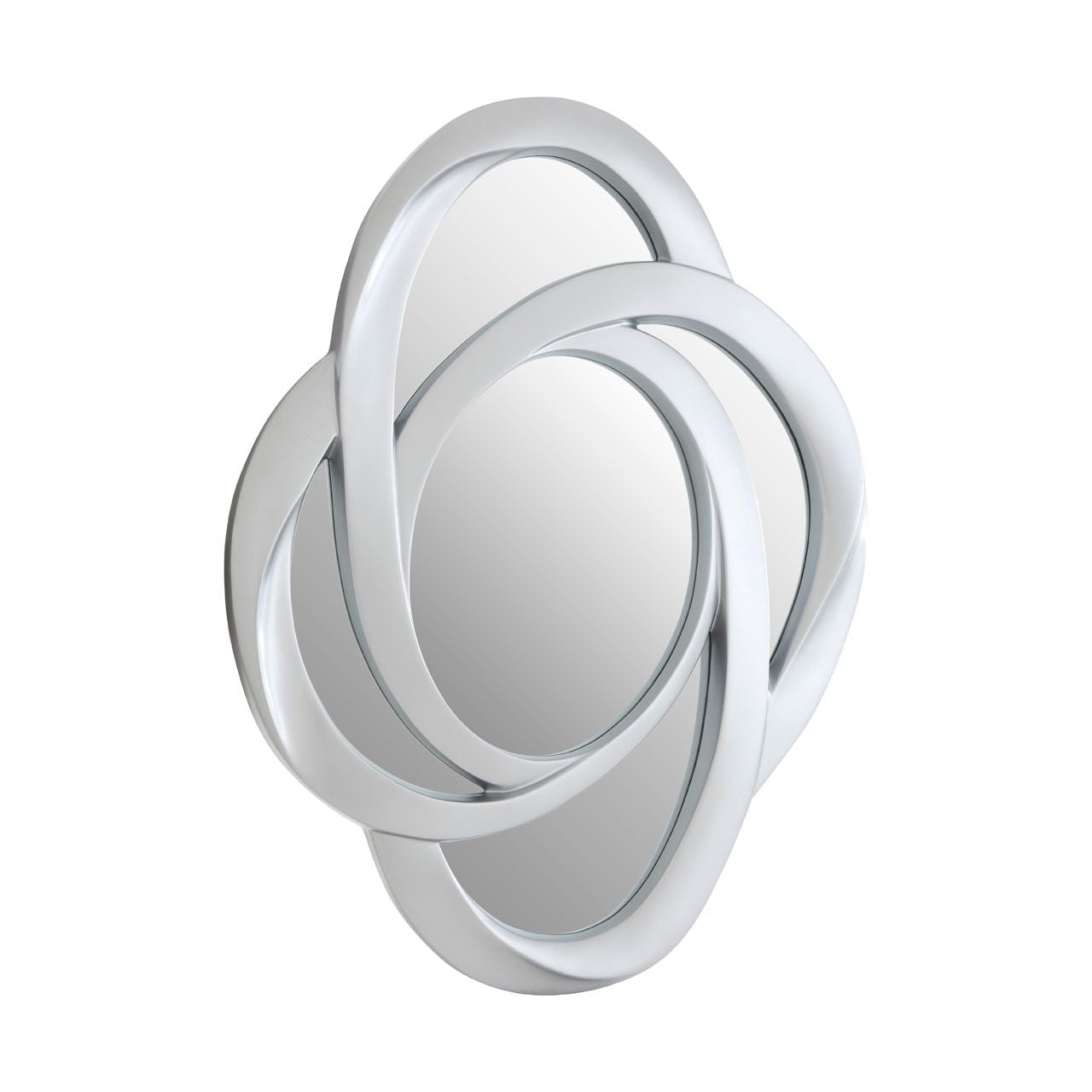 Ornate Elliptical Wall Bedroom Mirror In Silver
