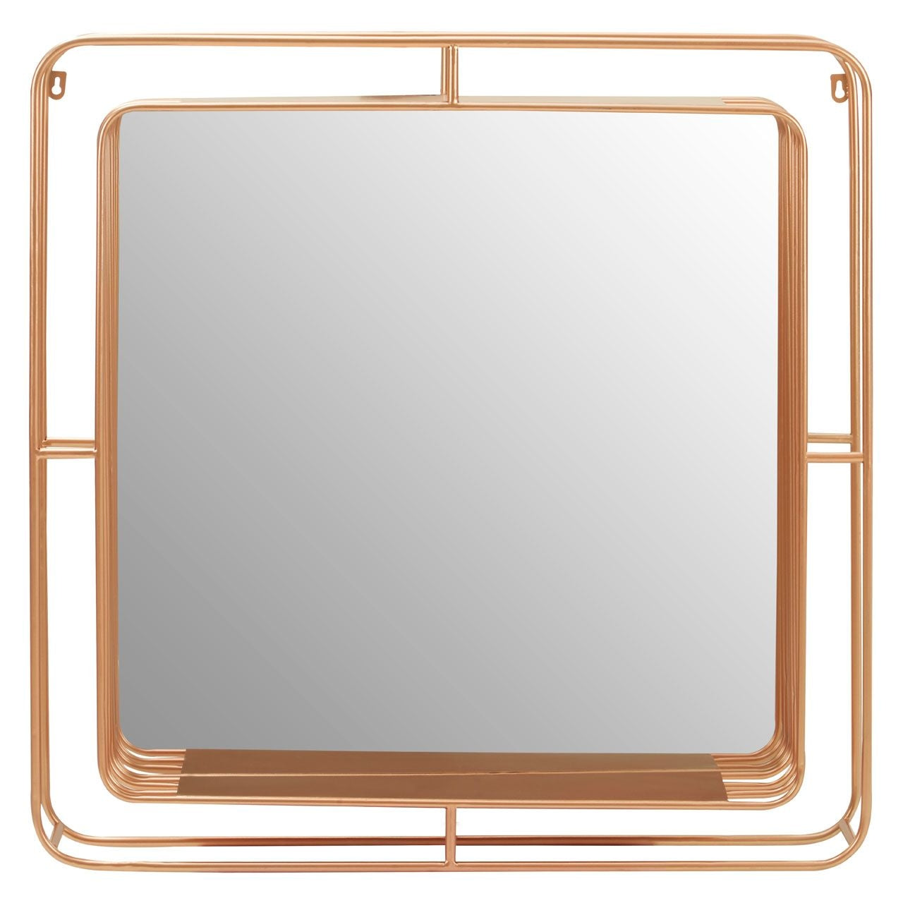 Yaxa Square Wall Bedroom Mirror In Champagne Gold