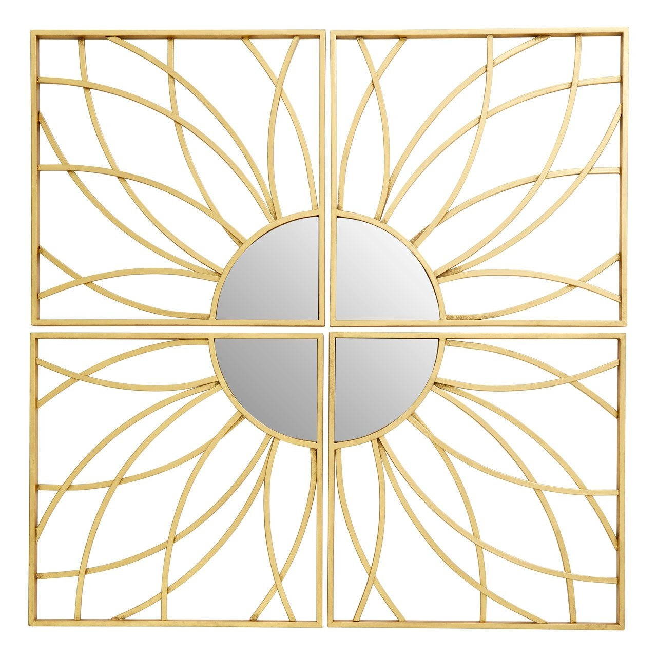 Farran Square Petals Wall Bedroom Mirror In Champagne