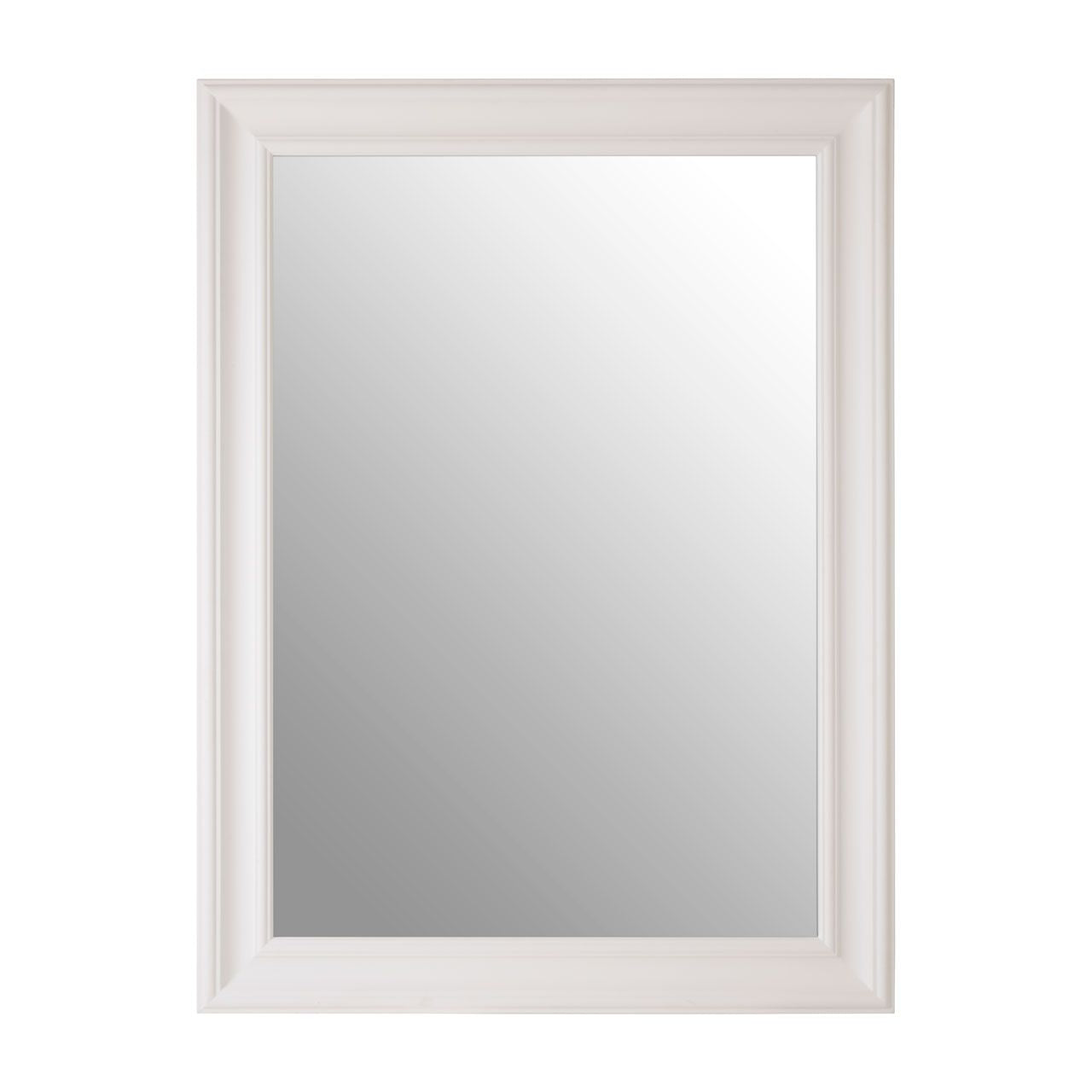 Zelma Wall Bedroom Mirror In Chic White Wooden Frame