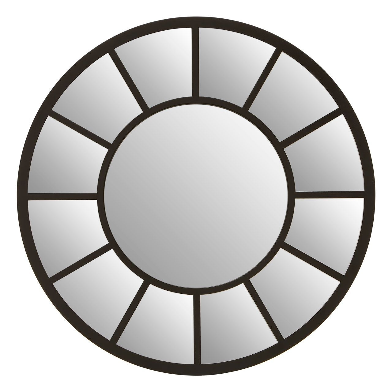 Tiffany Round Wall Bedroom Mirror In Black Frame