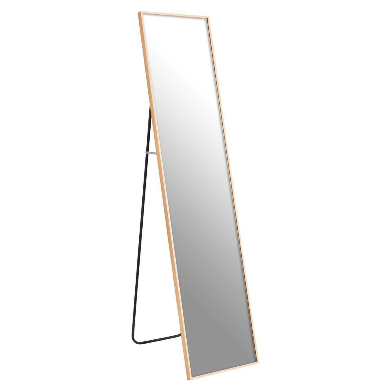 Holmes Floor Mirror In Gold Wooden Frame