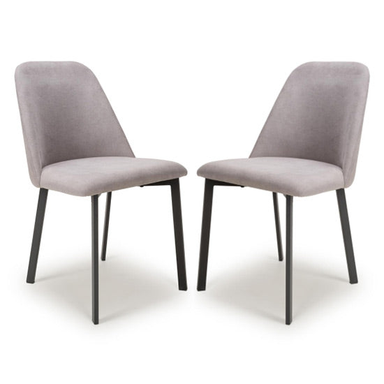 Linden Natural Linen Effect Dining Chairs In Pair