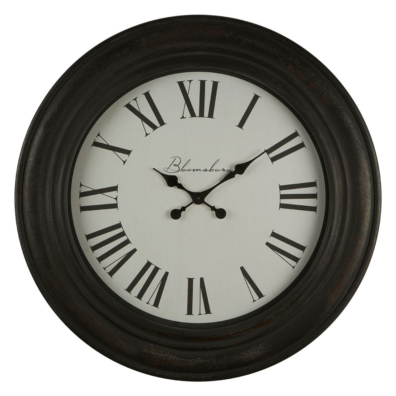 Ocrina Round Antique Style Wall Clock In Black