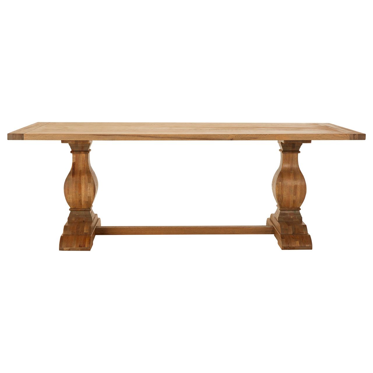 Lyon Rectangular Dining Table In Natural With Pillar Legs