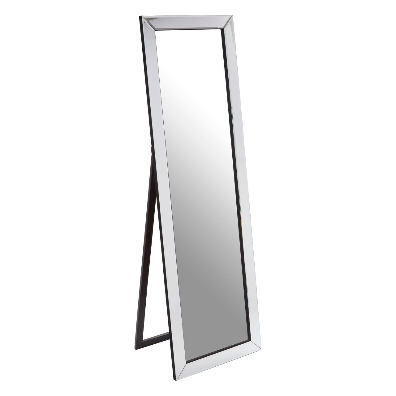 Emma Floor Standing Dressing Mirror In Silver