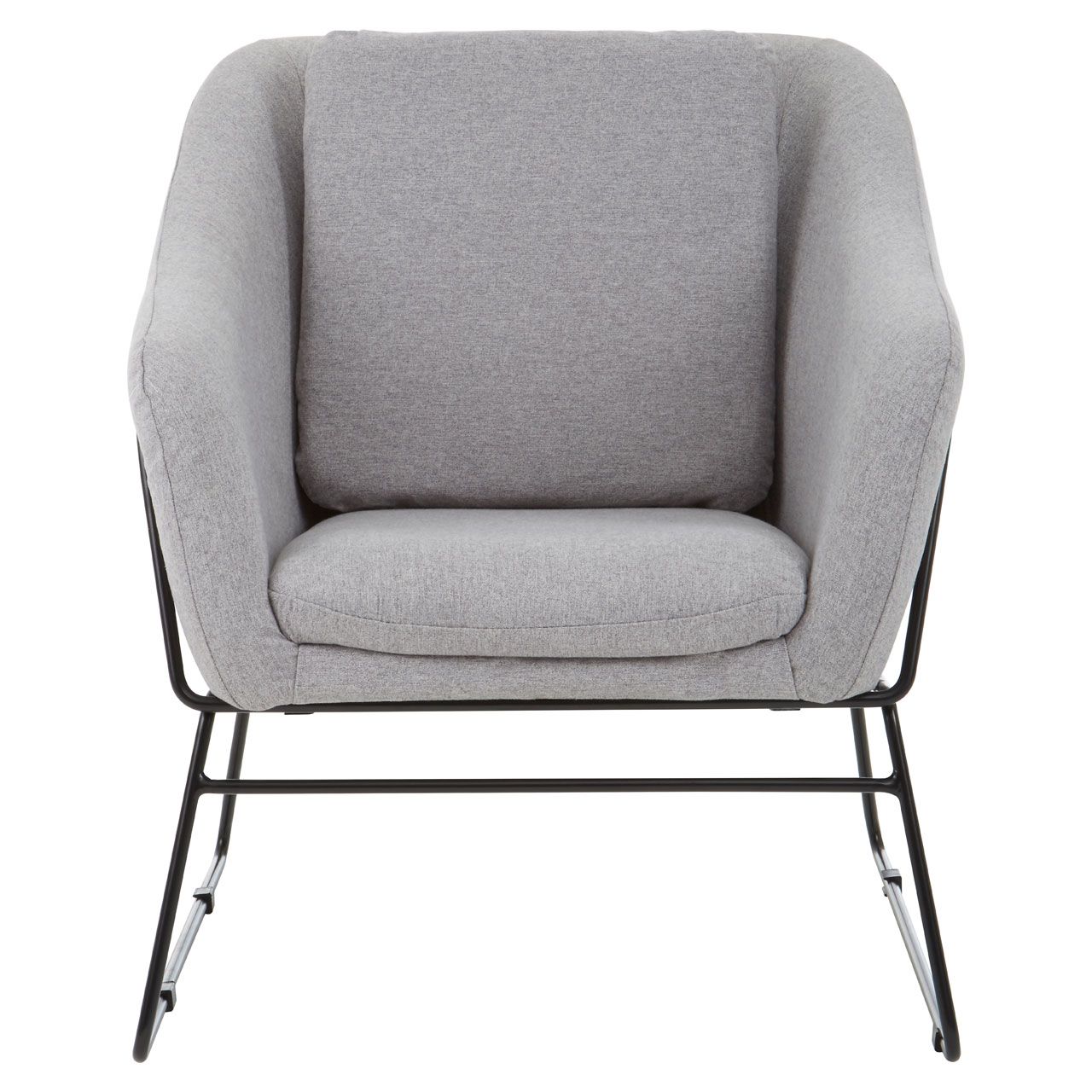 Stockholm Polyester Bedroom Chair In Grey With Stainless Steel Legs