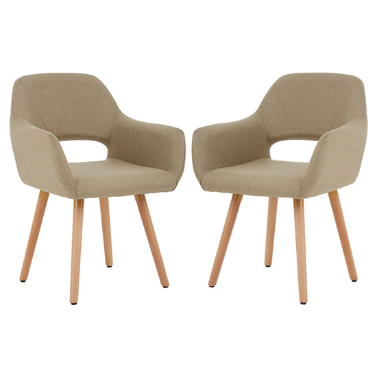 Stockholm Natural Rubberwood Dining Chairs In Pair