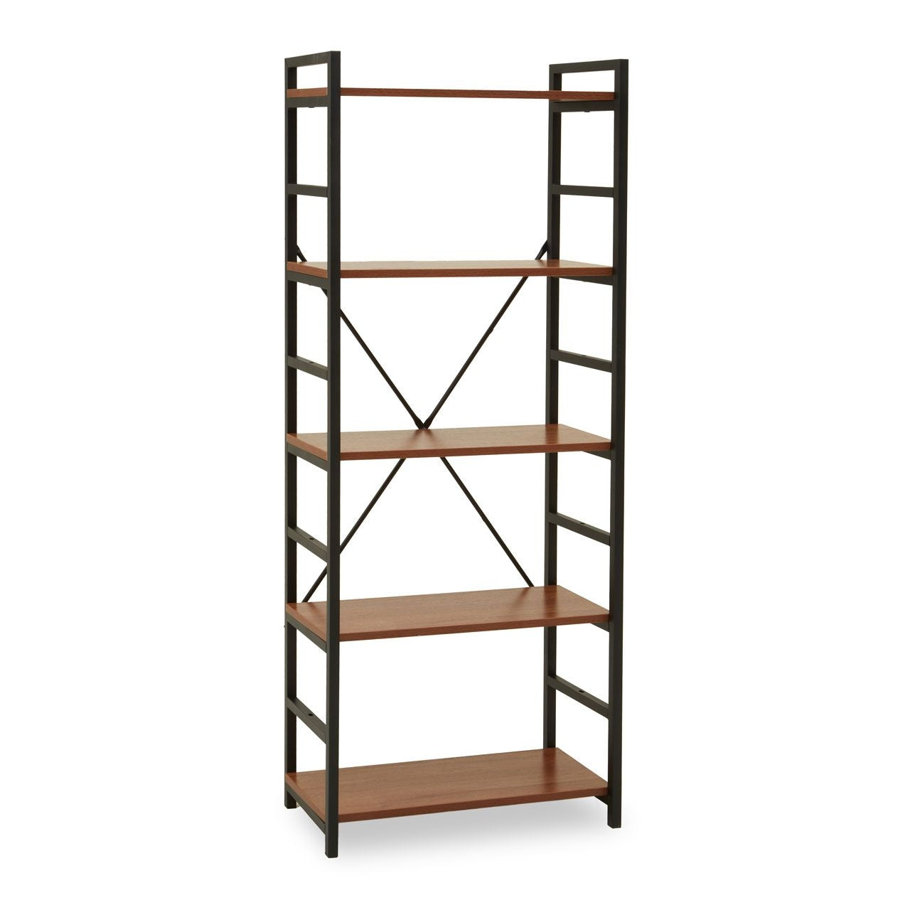 Laxton 5 Tier Wooden Shelving Unit In Red Pomelo