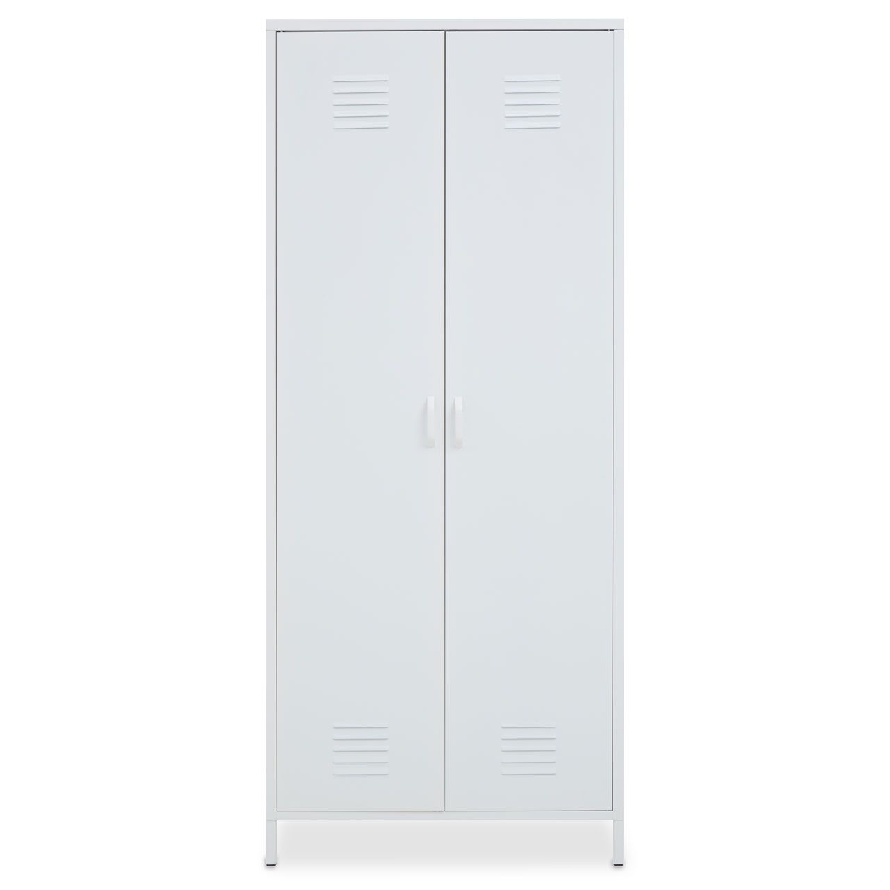 Academy Metal Wardrobe In White With 2 Doors