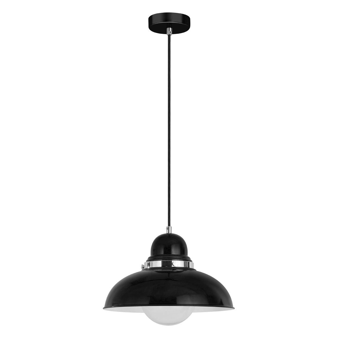 Acrito Contemporary Wide Ceiling Pendant Light In Black