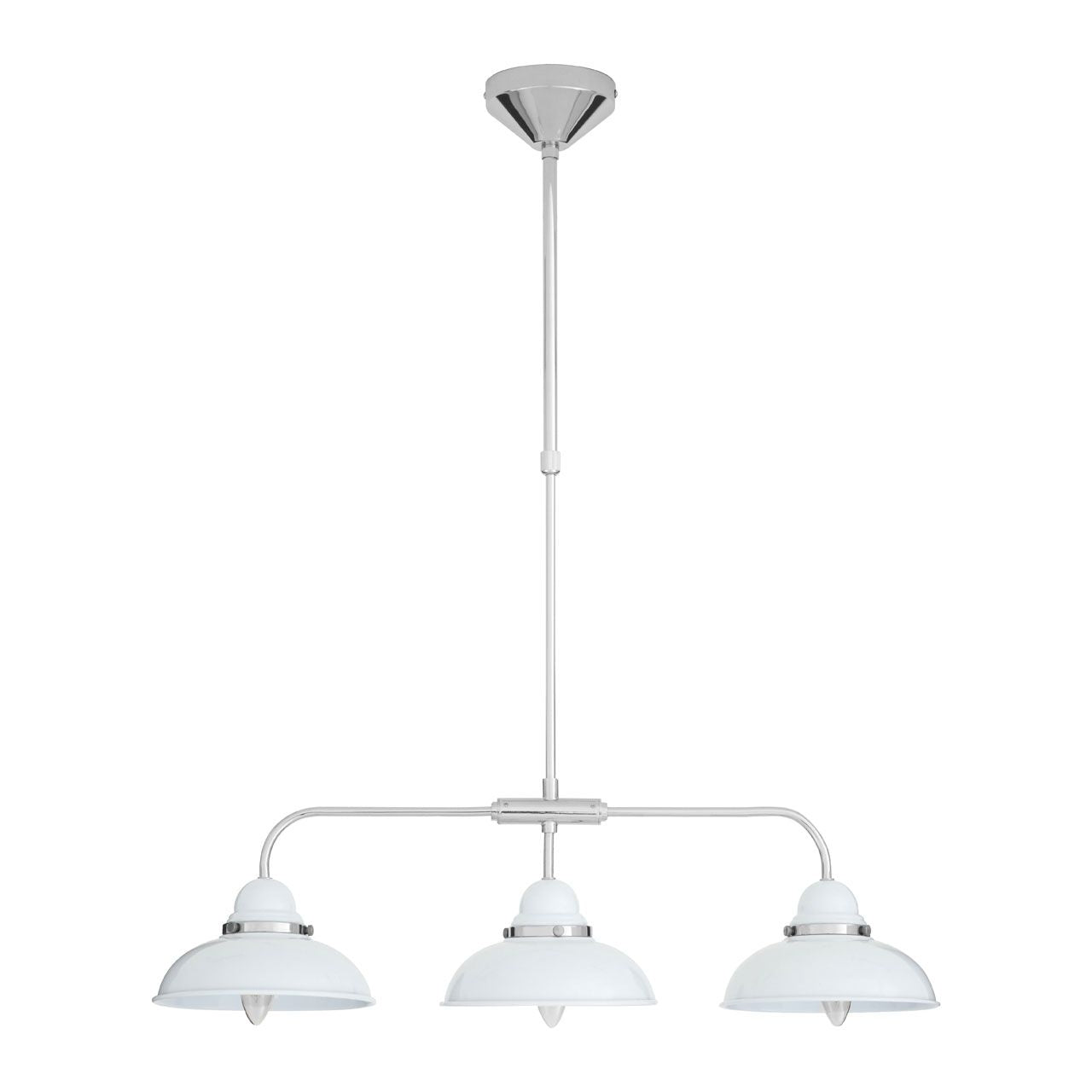 Jasper Industrial Style 3 Metal Shades Ceiling Pendant Light In White