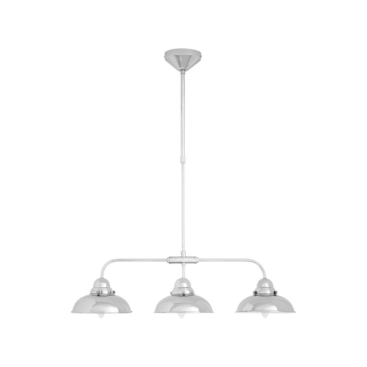 Jasper Industrial Style 3 Metal Shades Ceiling Pendant Light In Chrome