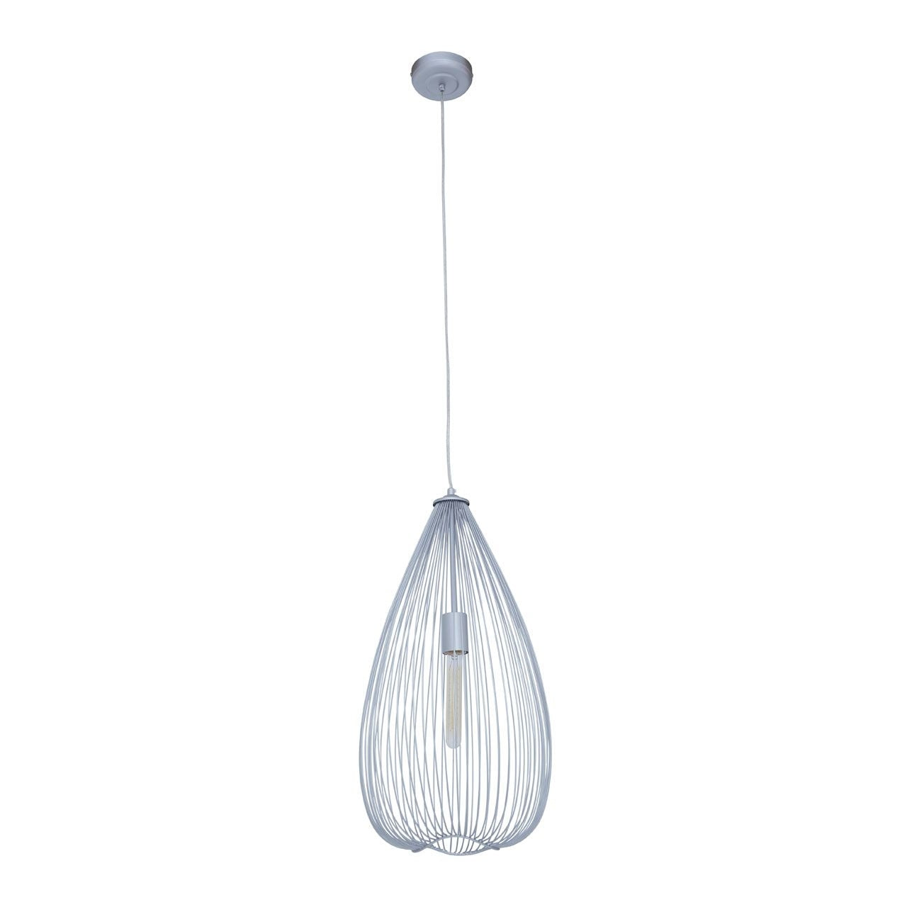 Lavis Contemporary Teardrop Shape Ceiling Pendant Light In Silver