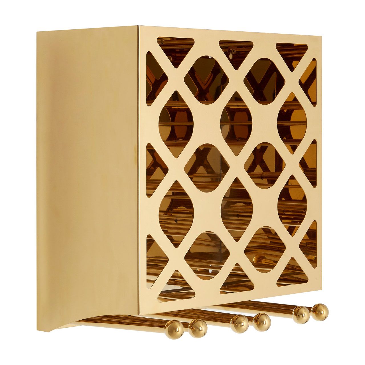 Novo Stainless Steel 12 Bottles Wine Rack In Gold