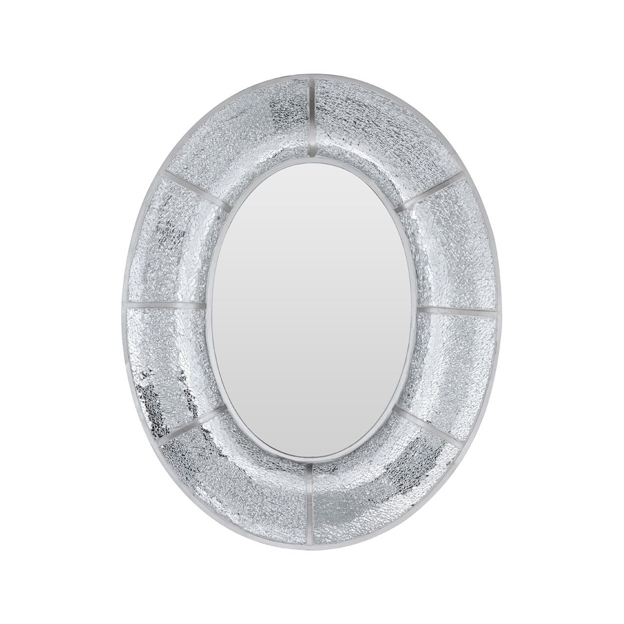 Wren Oval Wall Bedroom Mirror In Antique Silver Frame