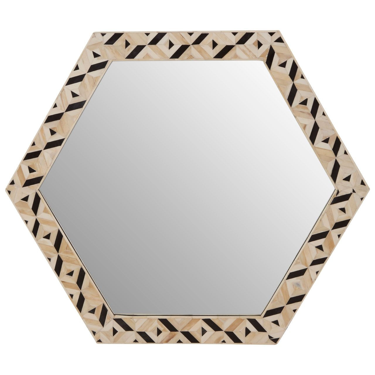 Harlo Wall Bedroom Mirror In Black And Ivory Wooden Frame
