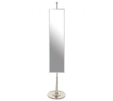 Kensington Rectangular Floor Standing Mirror In Nickel