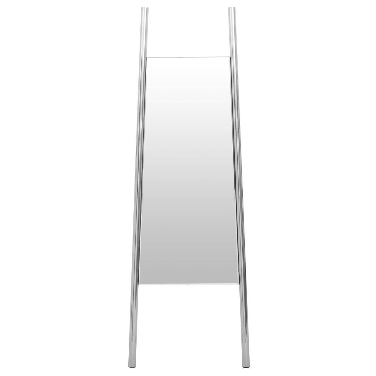Genoa Floor Standing Mirror With Silver Metal Frame
