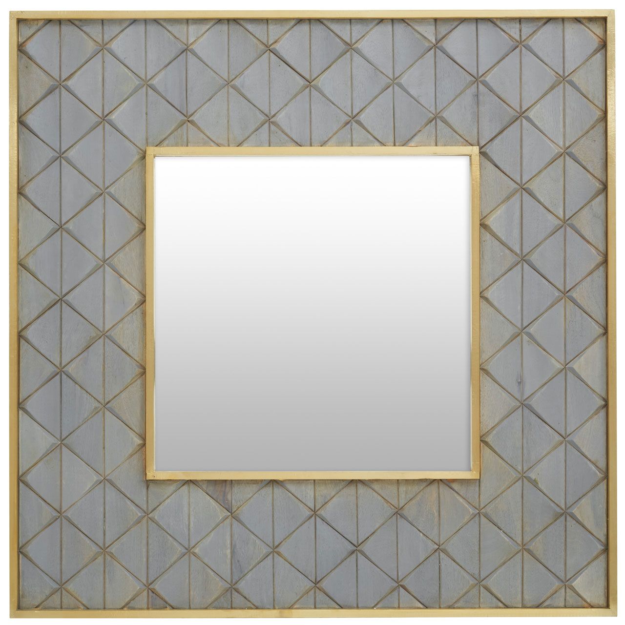 Siro Wall Mirror With Grey Wooden Frame