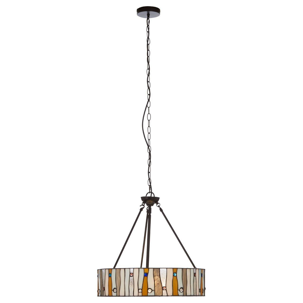 Waldorf Jewel Glass Ceiling Pendant Light In Bronze