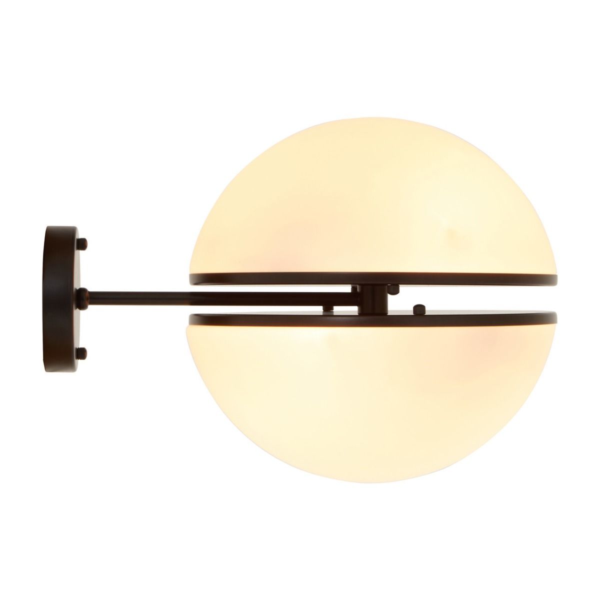 Abira Two Half Spheres Ball Wall Light In Matte Black