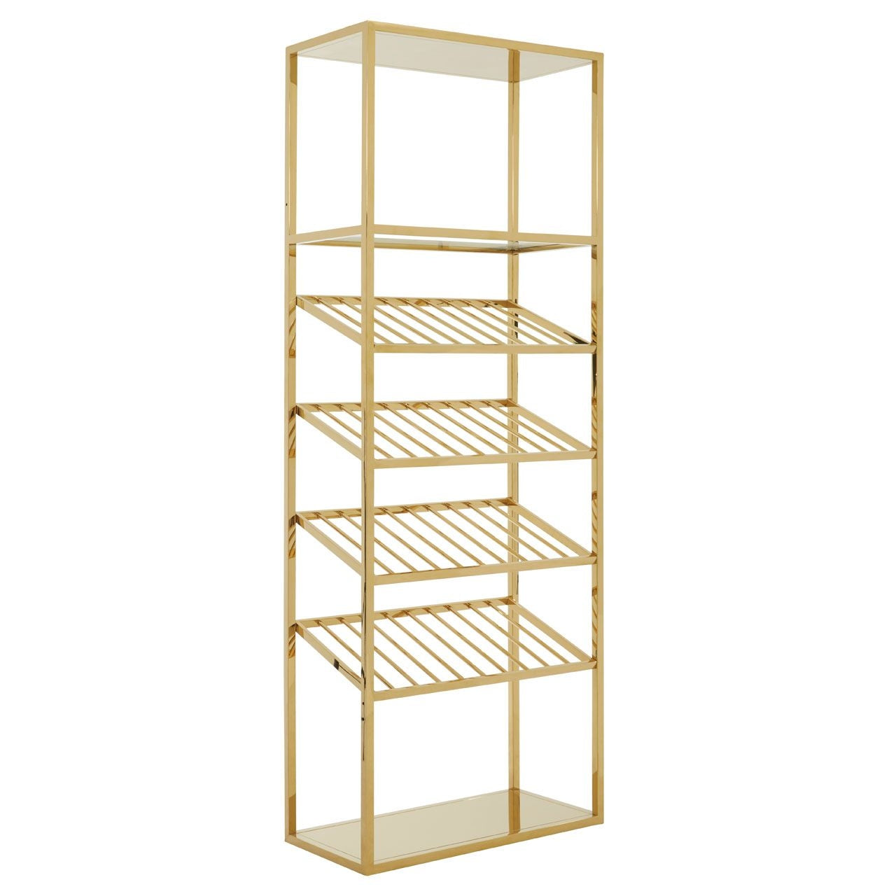 Piermount Bar Shelving Unit In Gold With Stainless Steel Shelves