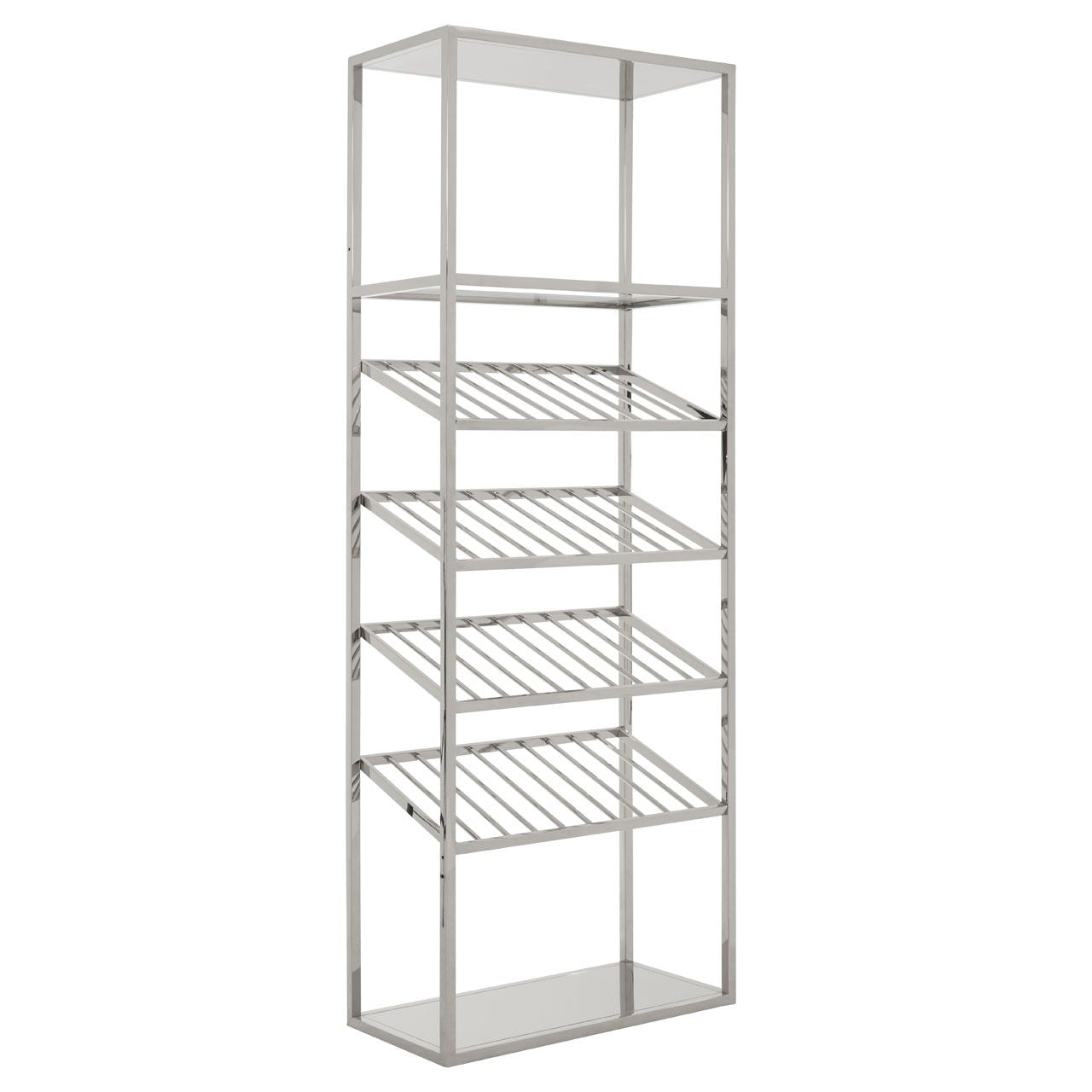 Piermount Bar Shelving Unit In Silver With Stainless Steel Shelves