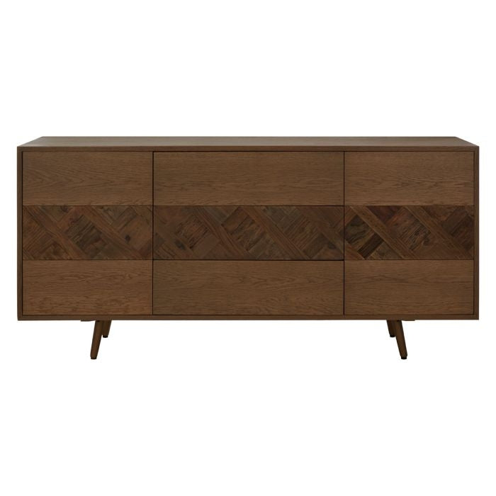 Shap Wooden Sideboard In Brown With 4 Doors And 3 Drawers