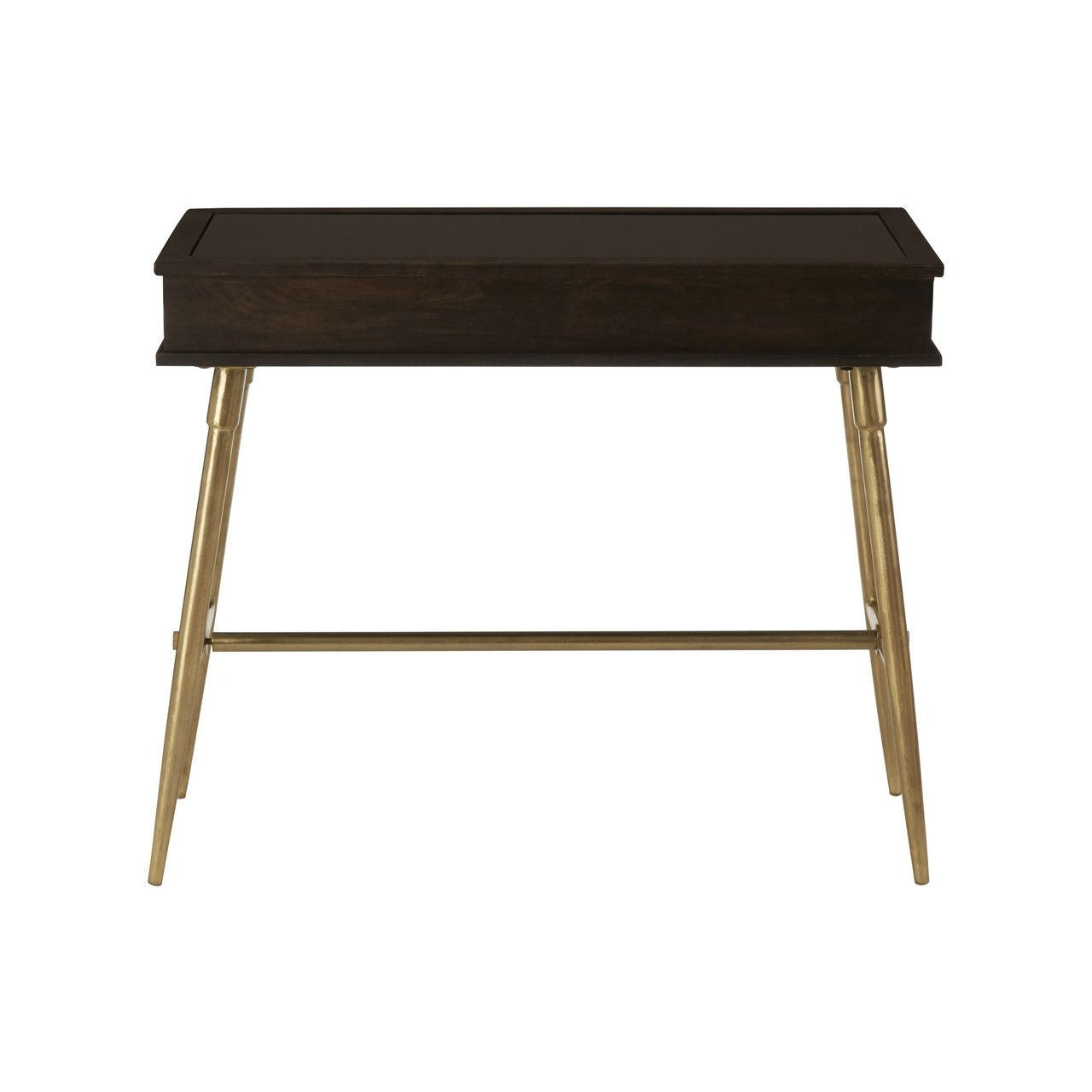 Sagor Wooden Console Table In Antique Brass With 3 Drawers