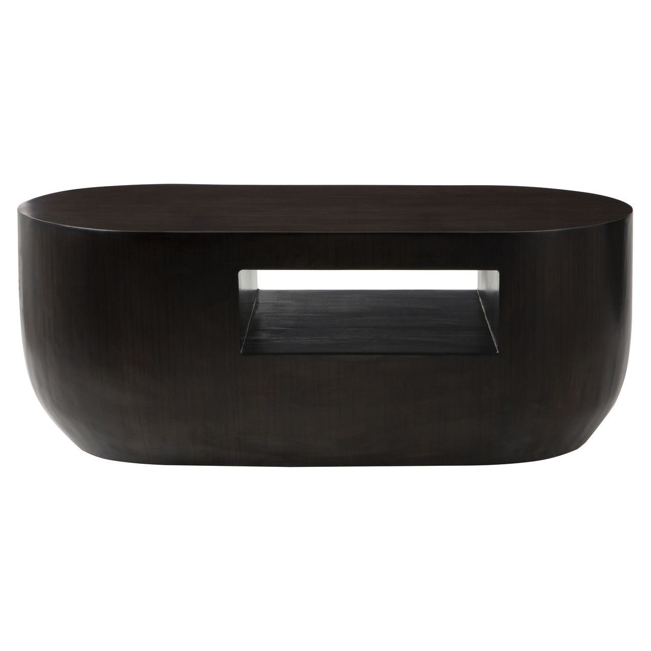 Gabelle Oblong Wooden Coffee Table In Dark Brown