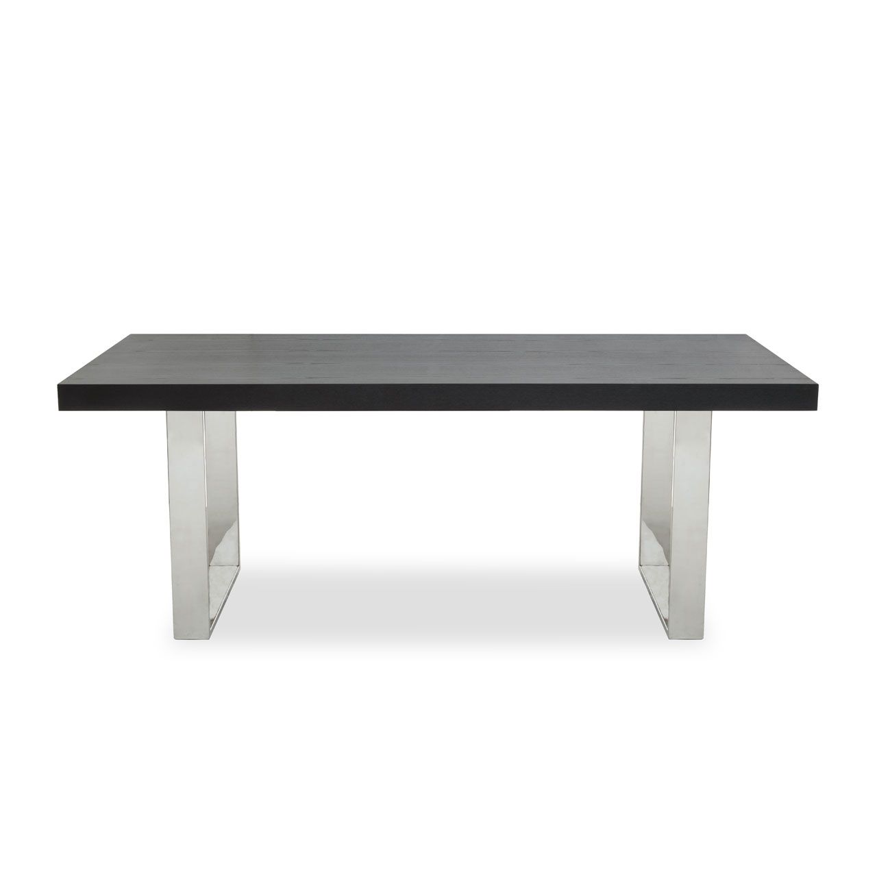 Ulmus Rectangular Wooden Dining Table In Black With Metal Legs