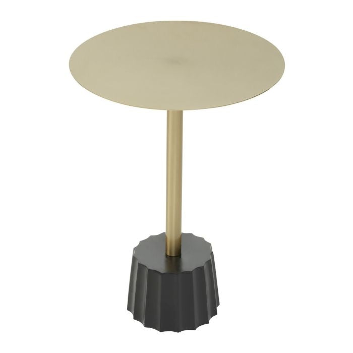Cadfan Metal Side Table In Gold With Black Base