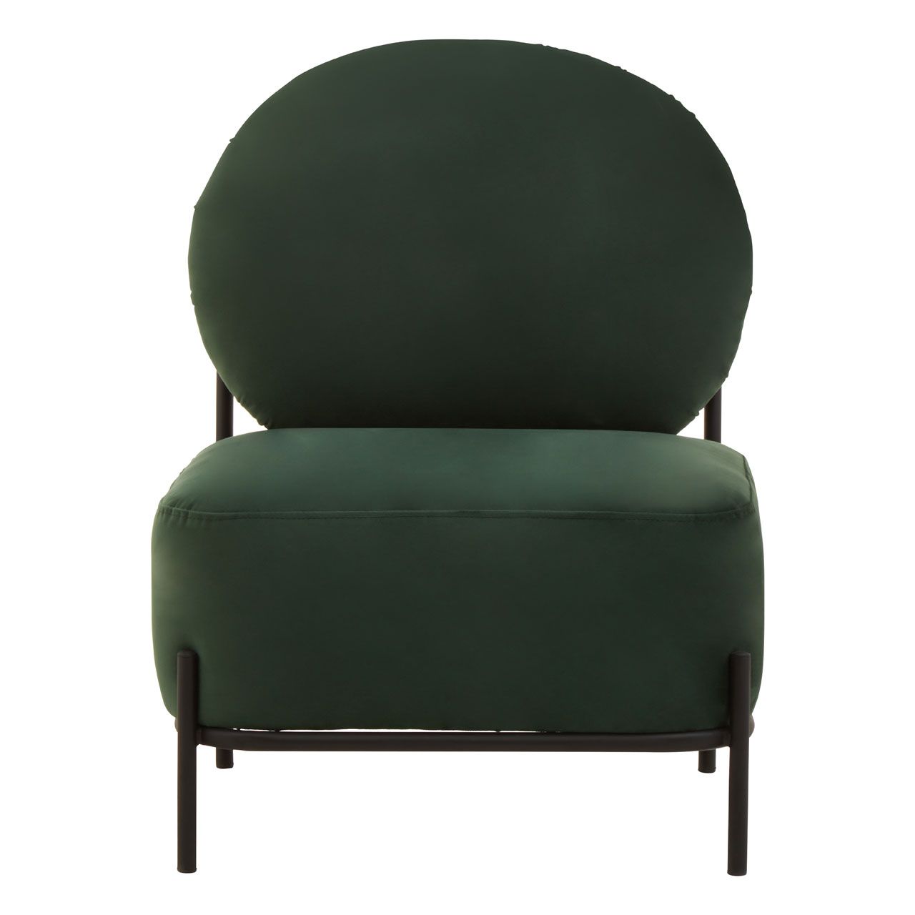 Haya Velvet Armchair In Green With Black Metal Legs