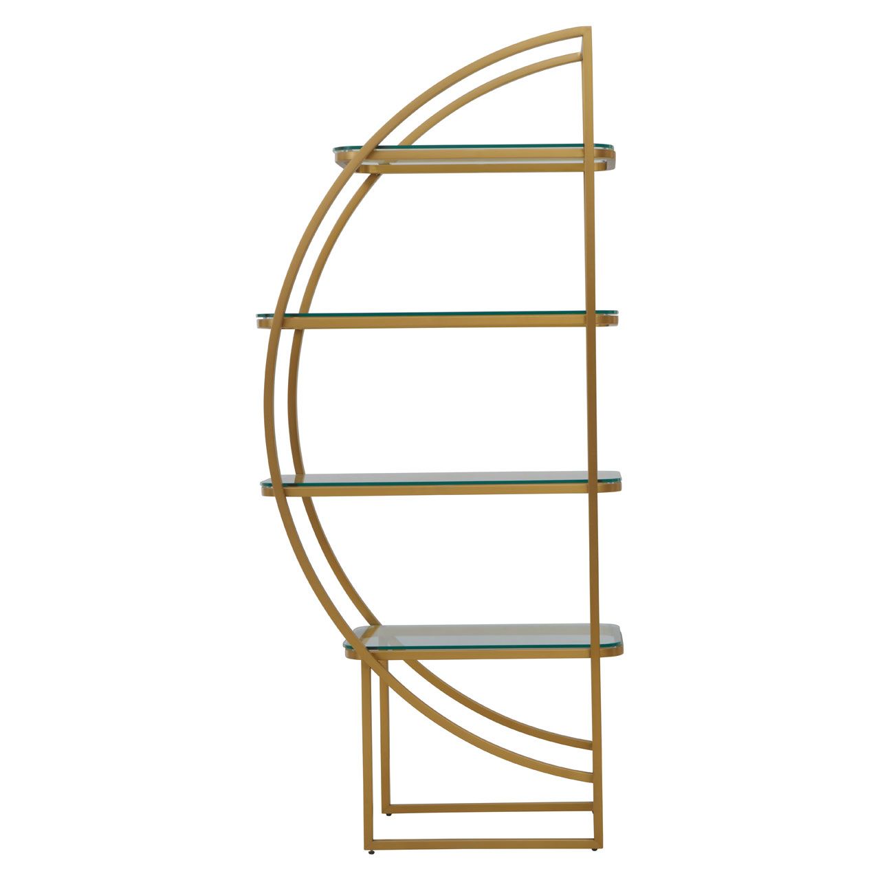 Vogue Stainless Steel Left Half Moon Shelving Unit In Matte Gold