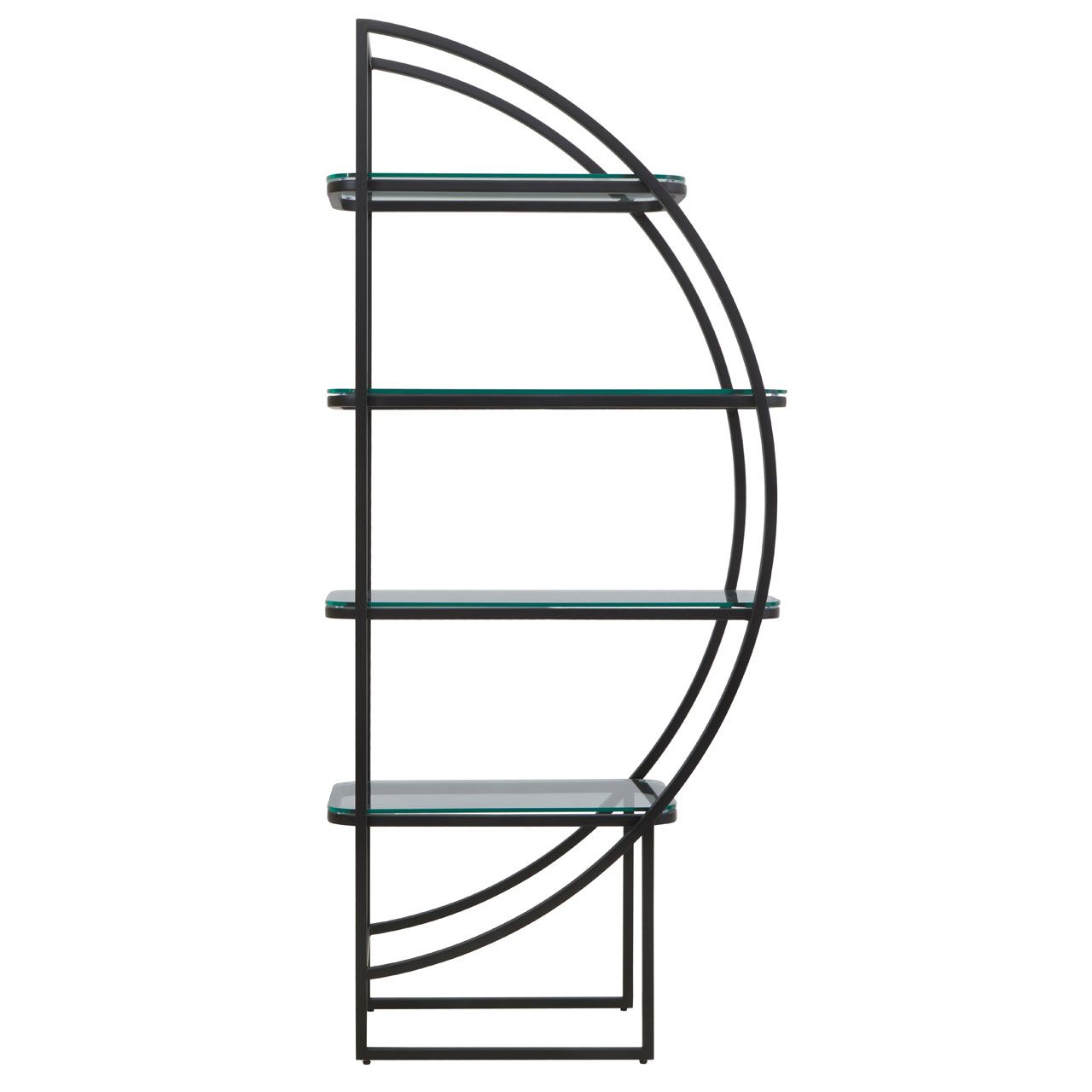 Vogue Stainless Steel Right Half Moon Shelving Unit In Black