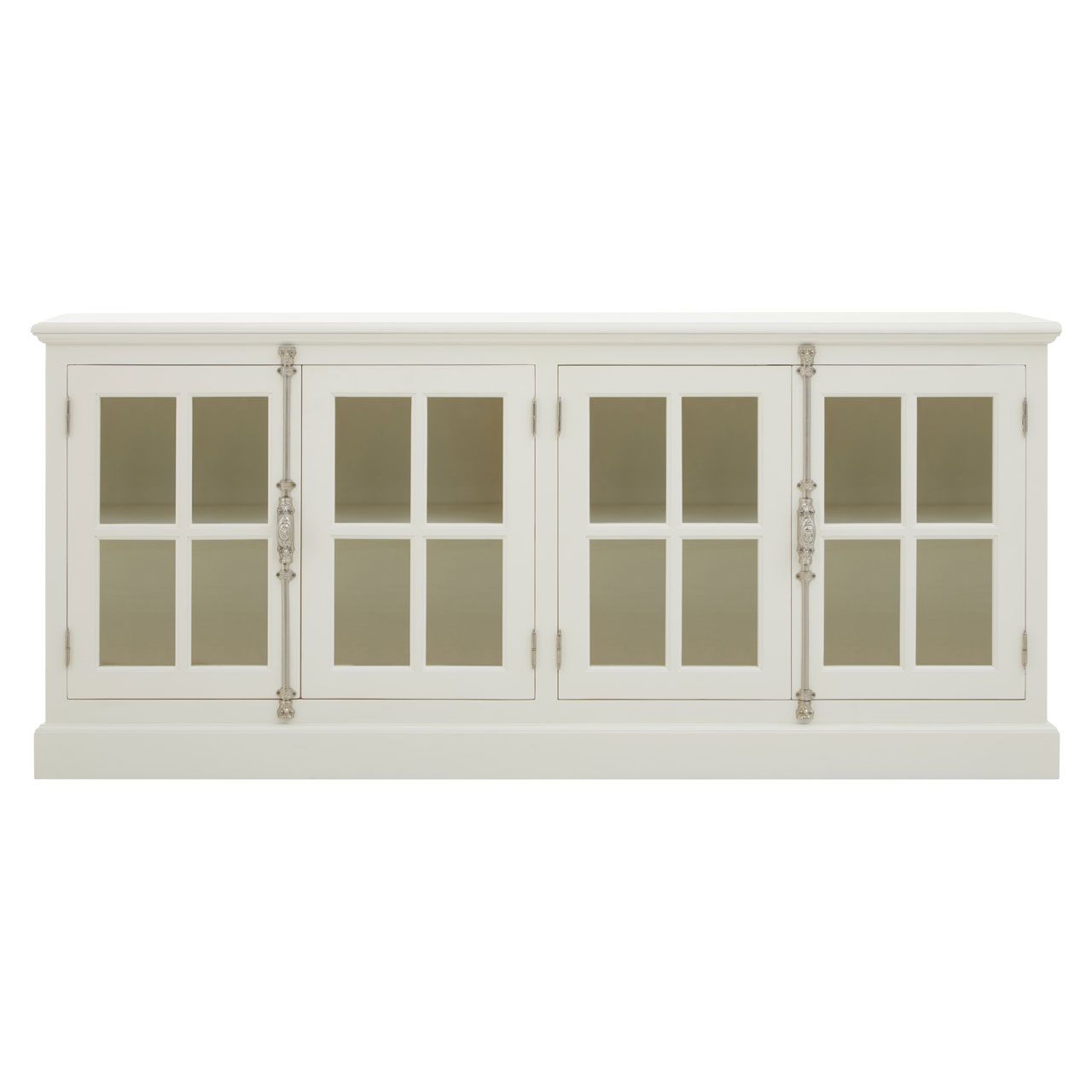 Covent Mahogany Wood Sideboard With 4 Doors In White