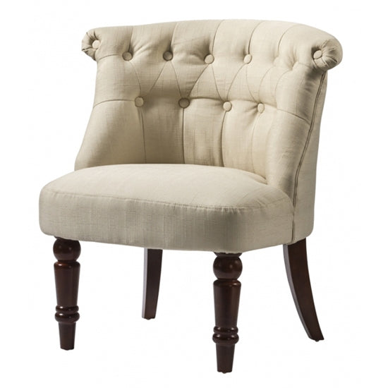 Alderwood Fabric Chair In Beige With Brown Wooden Legs